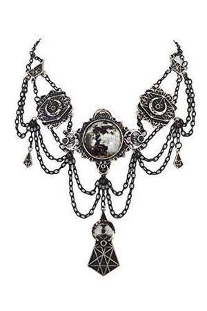 Restyle | gothic victorian moon geometry choker crescent moon necklace