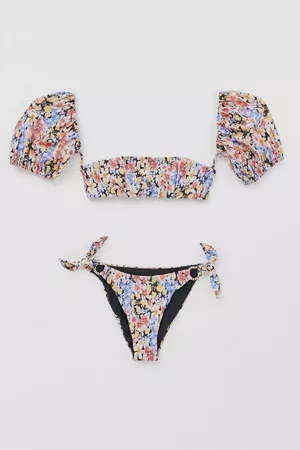 MINKPINK Thelma Puff Sleeve Bikini Top | Urban Outfitters