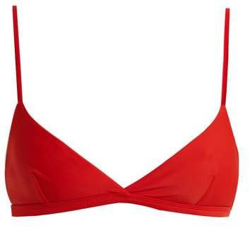 Matteau - The Tri Crop Triangle Bikini Top - Womens - Red