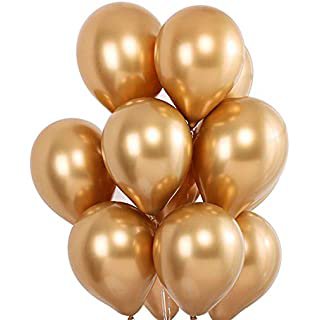 Gold 12 Inches Metallic Helium Quality Latex Balloons - Pack of 50: Amazon.co.uk: Toys & Games