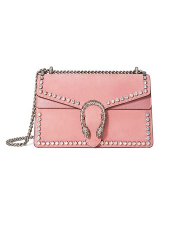 Gucci Pink Dionysus Crystal Suede Shoulder Bag Ss19 | Farfetch.com