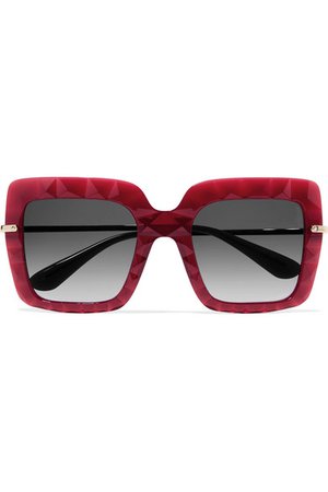 Dolce & Gabbana | Square-frame acetate and gold-tone sunglasses | NET-A-PORTER.COM