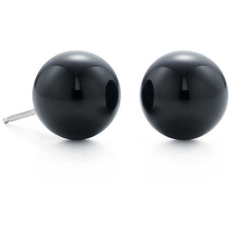 black ball pearl studs