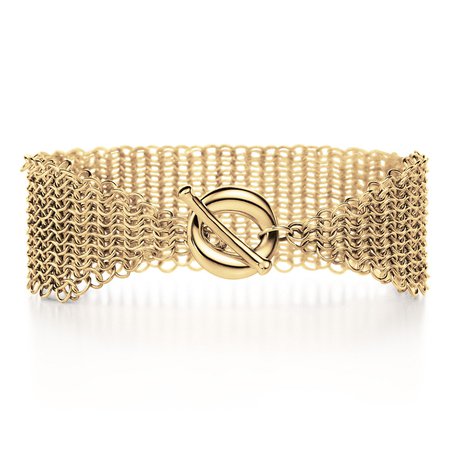 Tiffany & Co, Elsa Peretti Mesh toggle bracelet with Sevillana toggle in 18k gold