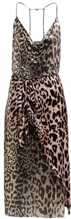 Leopard Chain Mail And Satin Dress - Womens - Leopard