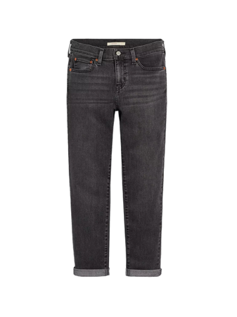 gray mid-rise boyfriend jeans denim