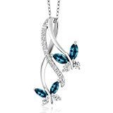 Amazon.com: AOBOCO Sterling Silver Infinity Butterfly Pendant Necklace with Swarovski Crystals, Fine Jewelry Anniversary Birthday Gifts for Women Girls: Jewelry