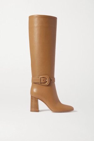 GIANVITO ROSSI 85 leather knee boots