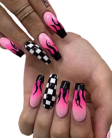 Flamin' Pink Nails