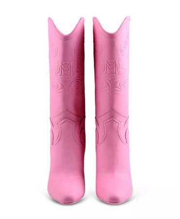 Moschino Pink Couture Barbie Western Cowgirl Mid-calf Leather Boots/Booties Size EU 35 (Approx. US 5) Regular (M, B) - Tradesy