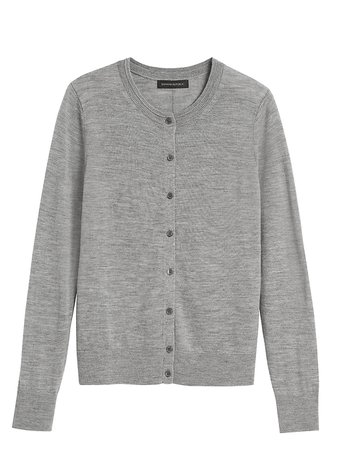 Washable Merino Cardigan Sweater | Banana Republic gray