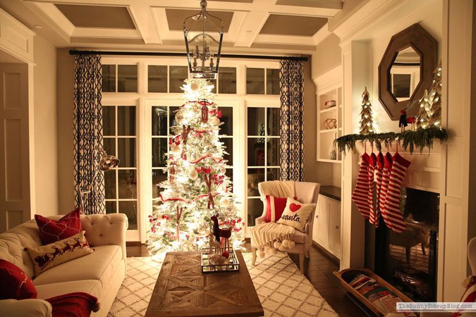 christmas living room at night - Google Search