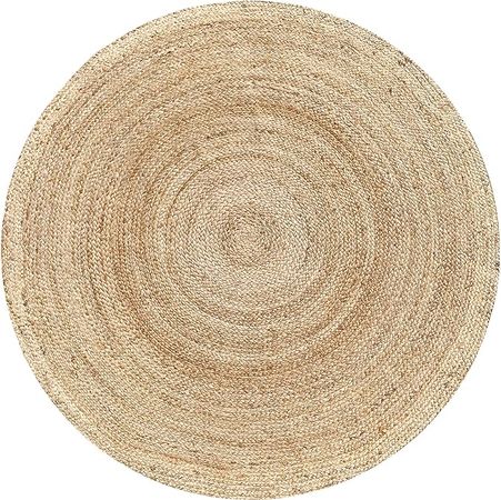 Amazon.com: Hausattire Hand Woven Jute Braided Rug, 4’ Round – Natural, Reversible Boho Entry Area Rugs for Kitchen, Living Room I Farmhouse Decorative Floor Rug, 4 Feet Round : Home & Kitchen
