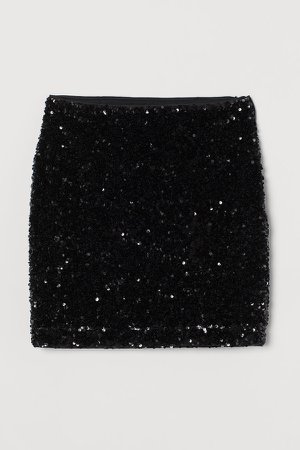 Sequined Skirt - Black