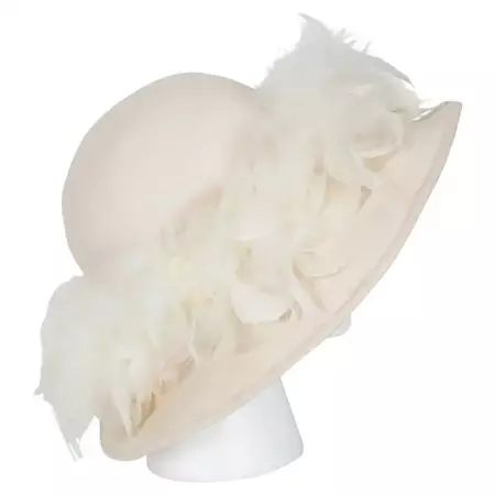 Bollman Co. Ivory Boho Greenwich Floppy Hat with Ostrich Feather Band – M, 1970s For Sale at 1stDibs | debra bollman, deborah bollman daughter, ostrich hat band