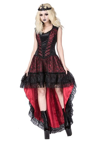 Demelza Black/Red Gothic Prom Dress by Sinister | Ladies