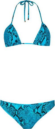 Gucci Spring 2000 Turquoise Python Print Bikini | EL CYCER