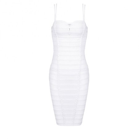 Women's White Sexy Strappy Mini Bodycon Bandage Dress Clubwear Bandage Dress  www.jnsqstyles.com