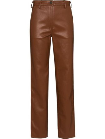 LVIR high-waisted Faux Leather Trousers - Farfetch
