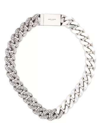Shop Saint Laurent curb-chain necklace with Express Delivery - FARFETCH