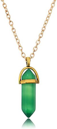 Amazon.com: GAOZONGTER Green Artificial Gemstone Pendant Necklace Natural Quartz Crystal Point Chakra Healing Stone （Pack Of 2）, Brand Name : GAOZONGTER: Jewelry