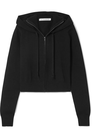 Live The Process | Cropped ribbed stretch-knit hoodie | NET-A-PORTER.COM