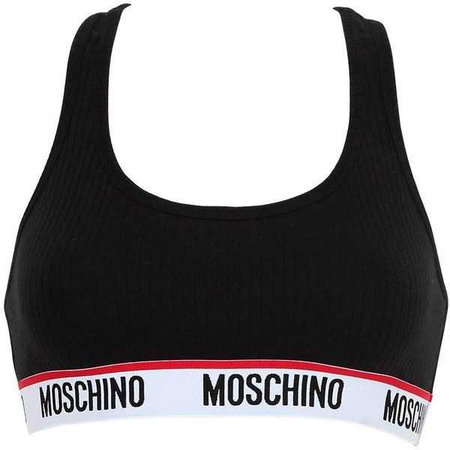 Moschino Underwear Women Ribbed Cotton Sports Bra