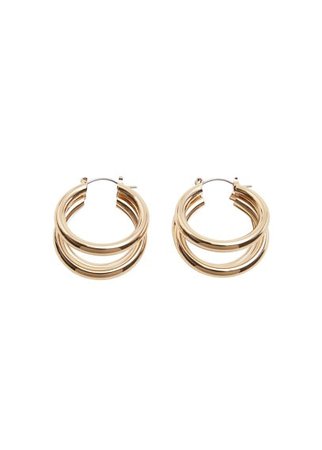MANGO Metallic hoop earrings
