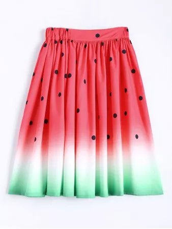 Ball Gown Watermelon Print Skirt WATERMELON RED: Skirts S | ZAFUL