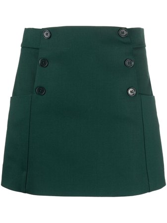 P.A.R.O.S.H. button-detail Wool A-line Skirt - Farfetch