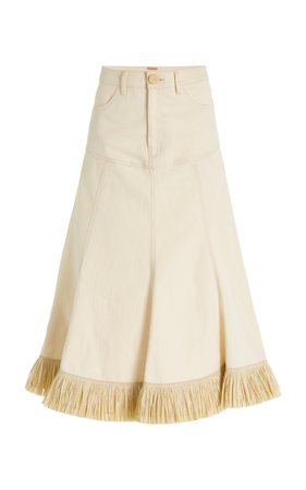 Farol Cotton Fringed Midi Skirt By Johanna Ortiz | Moda Operandi