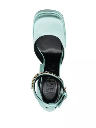 Versace satin-finish block-heel Sandals - Farfetch