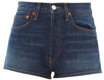 X Re/done High Rise Denim Shorts - Womens - Denim