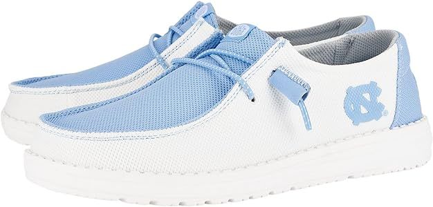 Amazon.com: Hey Dude Women's Wendy UNC White/Blue Size 8 | Women’s Shoes | Women’s Slip-on Loafers | Comfortable & Light-Weight : Clothing, Shoes & Jewelry
