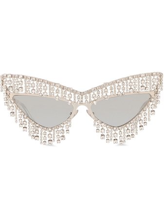 Dolce & Gabbana Eyewear crystal-embellished cat-eye sunglasses silver VGCRRNVIB03 - Farfetch