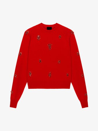 Sweater in wool and cashmere with metallic embroideries | GIVENCHY Paris
