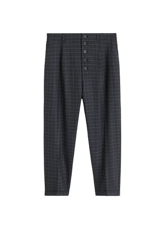 MANGO Straight checkered trousers