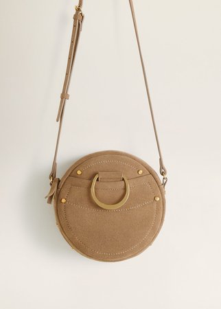 Round leather bag - Women | Mango USA
