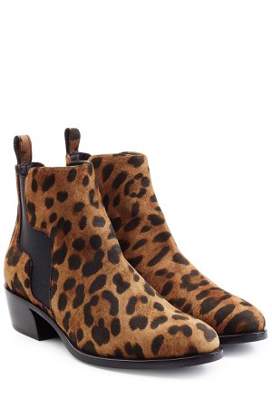 Animal Printed Suede Ankle Boots Gr. FR 40