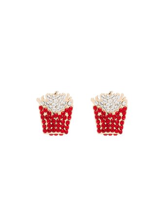 Browns X Sara Shakeel Gold-Tone Crystal Earrings FRIESSWAROVSKIEARRINGS Red | Farfetch