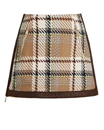Le Superbe Quant Cotton-Blend Plaid Mini Skirt | INTERMIX®