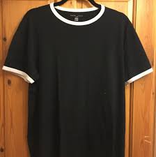 basic black t-shirt with white collar - Google Search