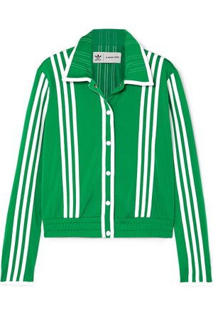 adidas Originals | + Ji Won Choi striped satin-jersey track jacket | NET-A-PORTER.COM