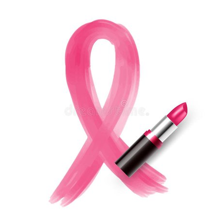 Cancer Of The Female Breast With Lipstick Stock Illustration - Illustration of drawn, cancer: 64423957