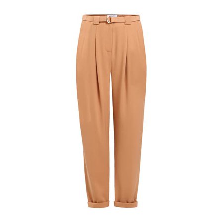 Peg Leg Trousers With D-Ring Belt In Tan | PAISIE | Wolf & Badger