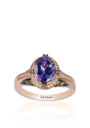 Le Vian® 14k Strawberry Gold® Blueberry Tanzanite™, Chocolate Diamond®, and Vanilla Diamond® Ring - Belk Exclusive | belk