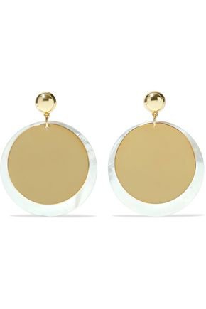 Gold-plated mother-of-pearl earrings | ELIZABETH AND JAMES | Sale up to 70% off | THE OUTNET