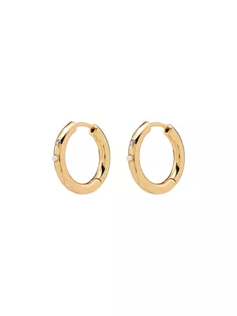 Anni Lu 18kt gold-plated Brigitte Pearl Hoop Earrings - Farfetch
