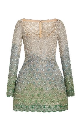 Crystal-Embroidered Mini Dress By Oscar De La Renta | Moda Operandi