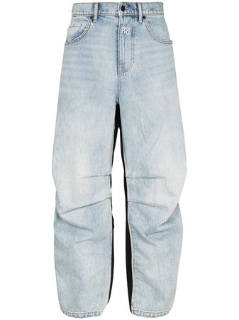 Shop Alexander Wang hybrid contrast-panel jeans with Express Delivery - FARFETCH